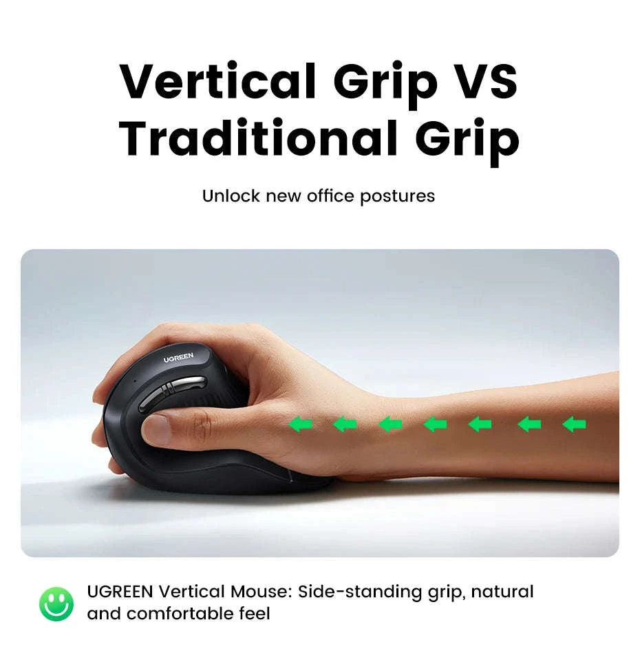 UGREEN Ergonomic Vertical Mouse Wireless 4000 DPI-Mouse Pad Set / CHINA