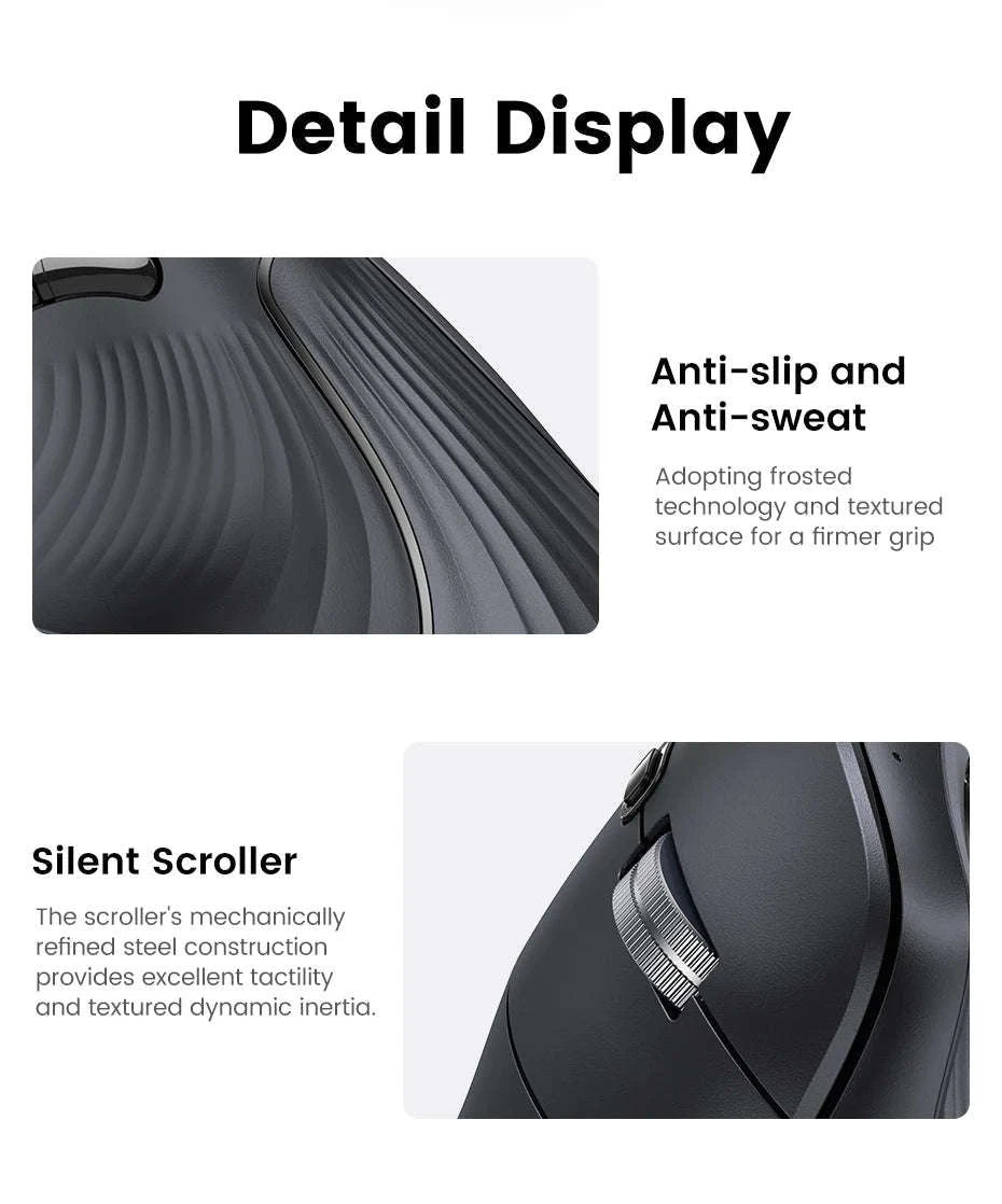 UGREEN Ergonomic Vertical Mouse Wireless 4000 DPI-Mouse Pad Set / CHINA