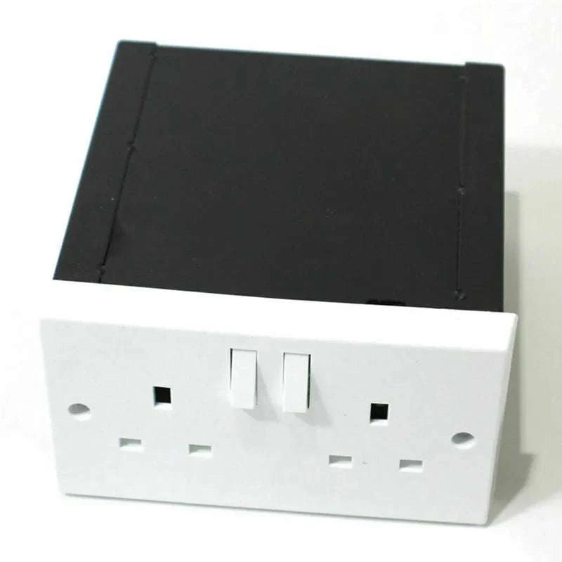 UK Double Plug Socket Hidden Safe Wall Stash Box with Key-Default Title