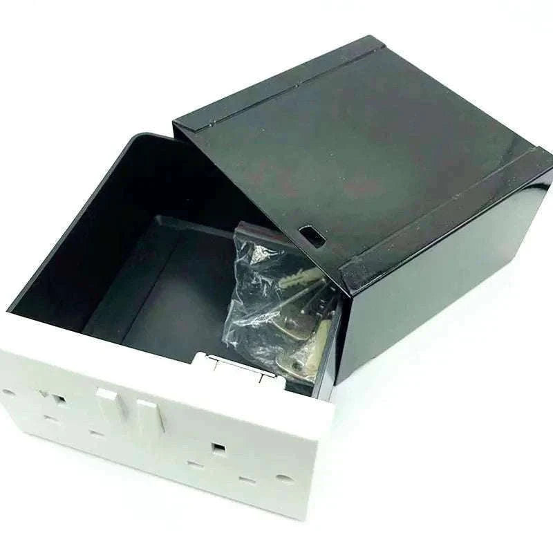 UK Double Plug Socket Hidden Safe Wall Stash Box with Key-Default Title