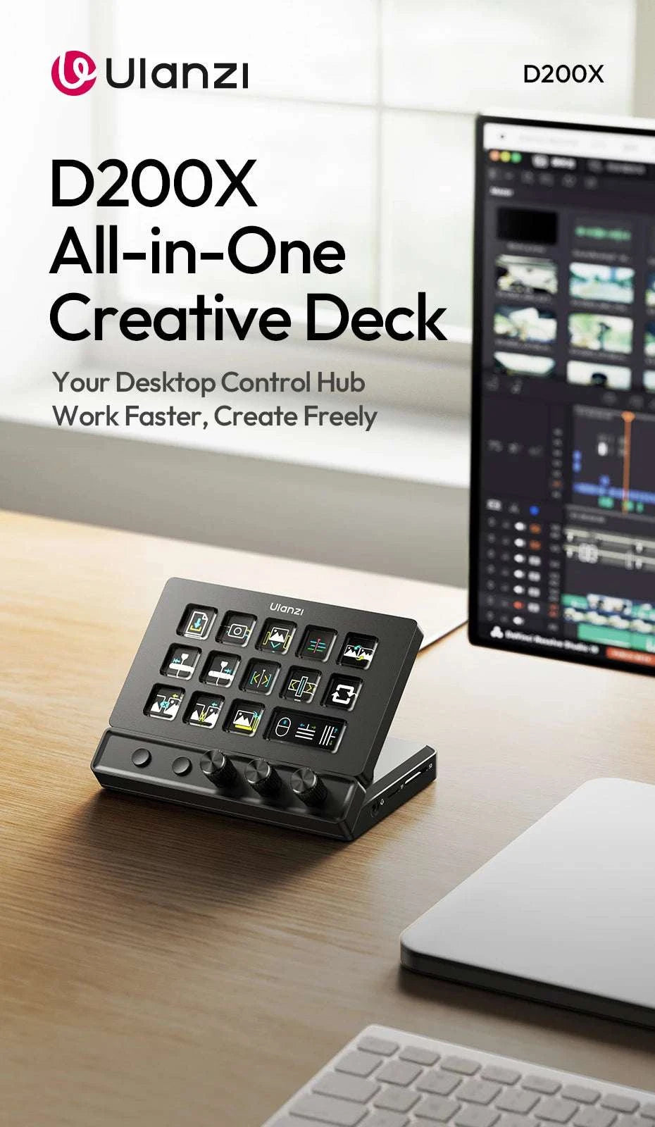 Ulanzi D200X Desktop Control Hub for Creative Workflow Setup-D200X D100H Set / China Mainland
