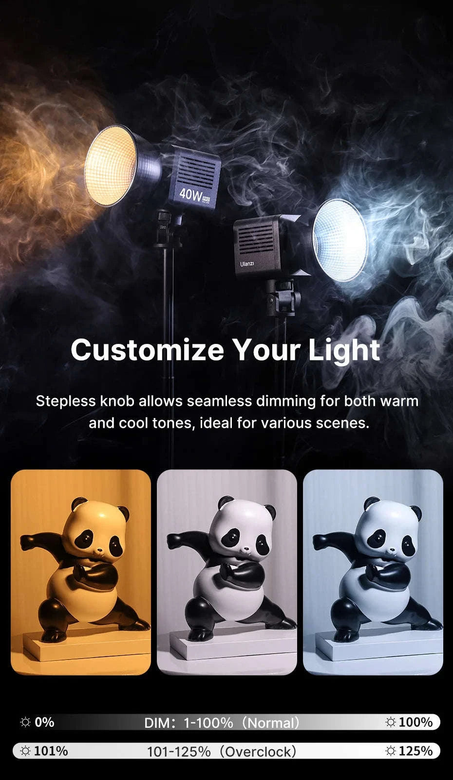 Ulanzi L023 40W Pro Portable LED Video Light-Without charger / brazil