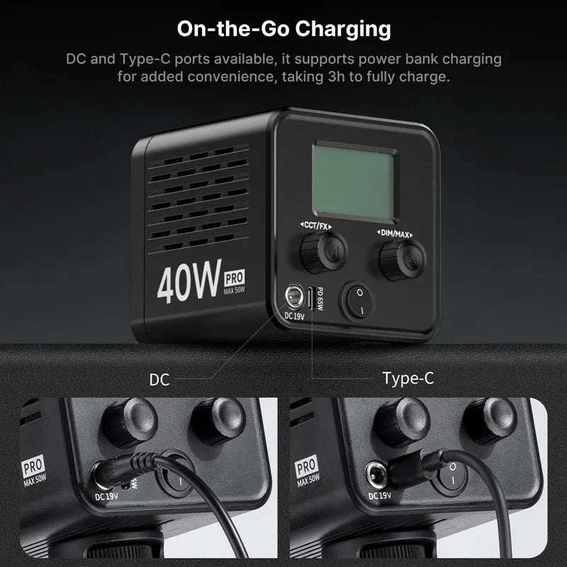 Ulanzi L023 40W Pro Portable LED Video Light-Without charger / brazil