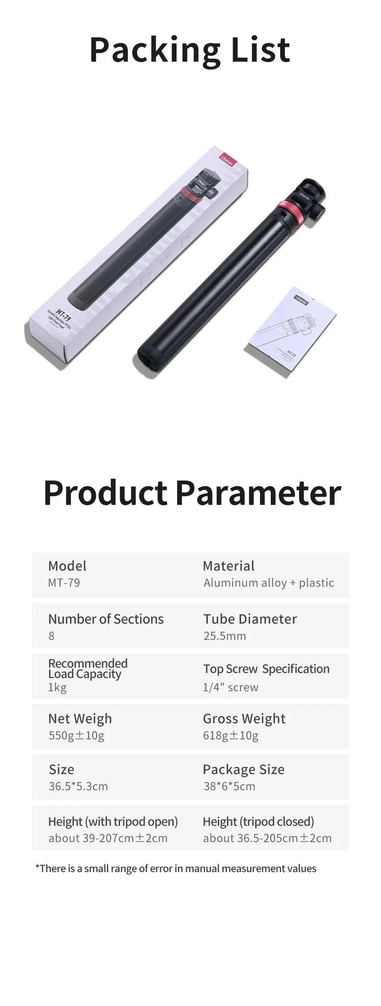 Ulanzi MT-79 Extendable Tripod for Cameras and Smartphones-MT-79 / brazil