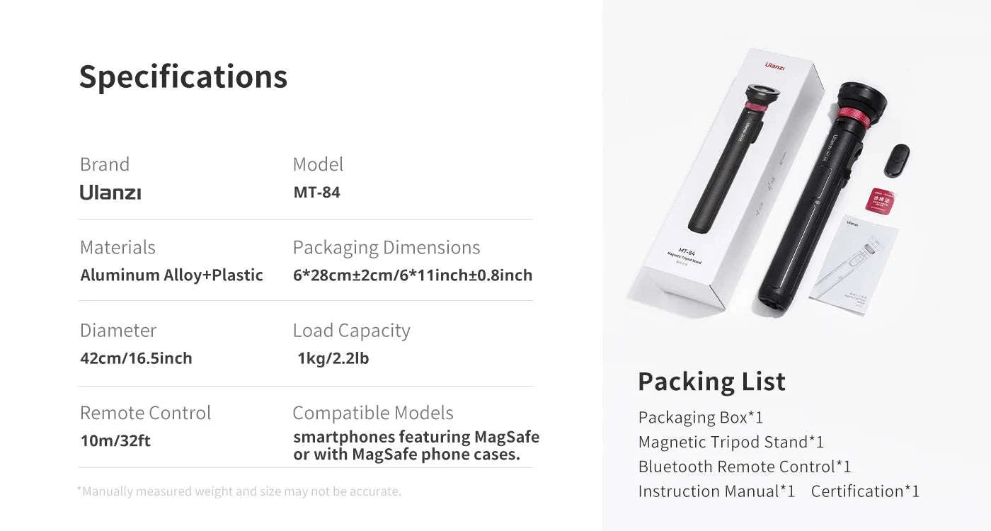 Ulanzi MT-84 1.53M MagSafe Selfie Stick Tripod-MT-84 / spain