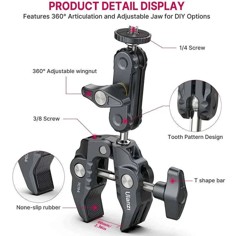 Ulanzi R094 Metal Super Clamp with Double Ball Head-2PCS R094 / China Mainland