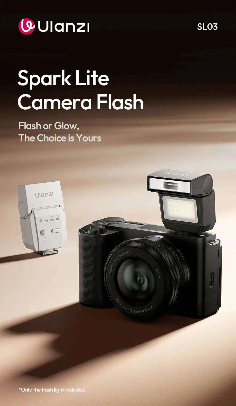 Ulanzi SL03 Spark Lite Camera Flash for Bright, Clear Shots-White SL03 / China Mainland