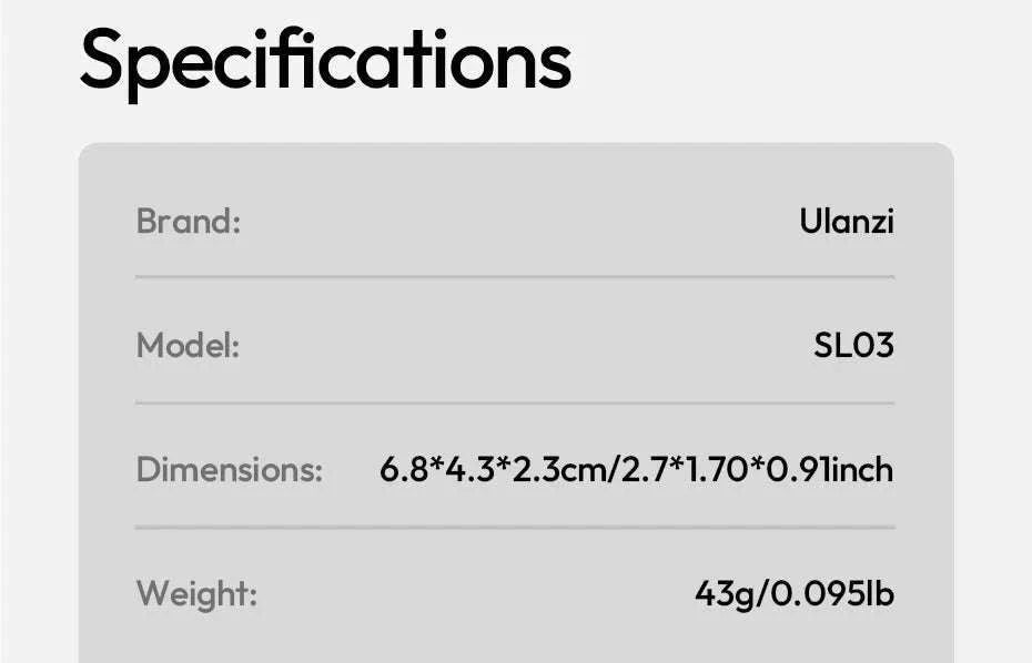 Ulanzi SL03 Spark Lite Camera Flash for Bright, Clear Shots-White SL03 / China Mainland