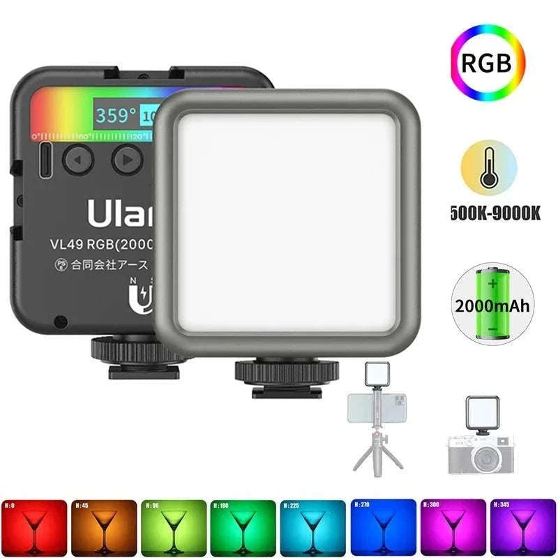 Ulanzi VL49 RGB LED Video Light with Adjustable Color & 2000mAh Battery-2PCS VL49 / spain
