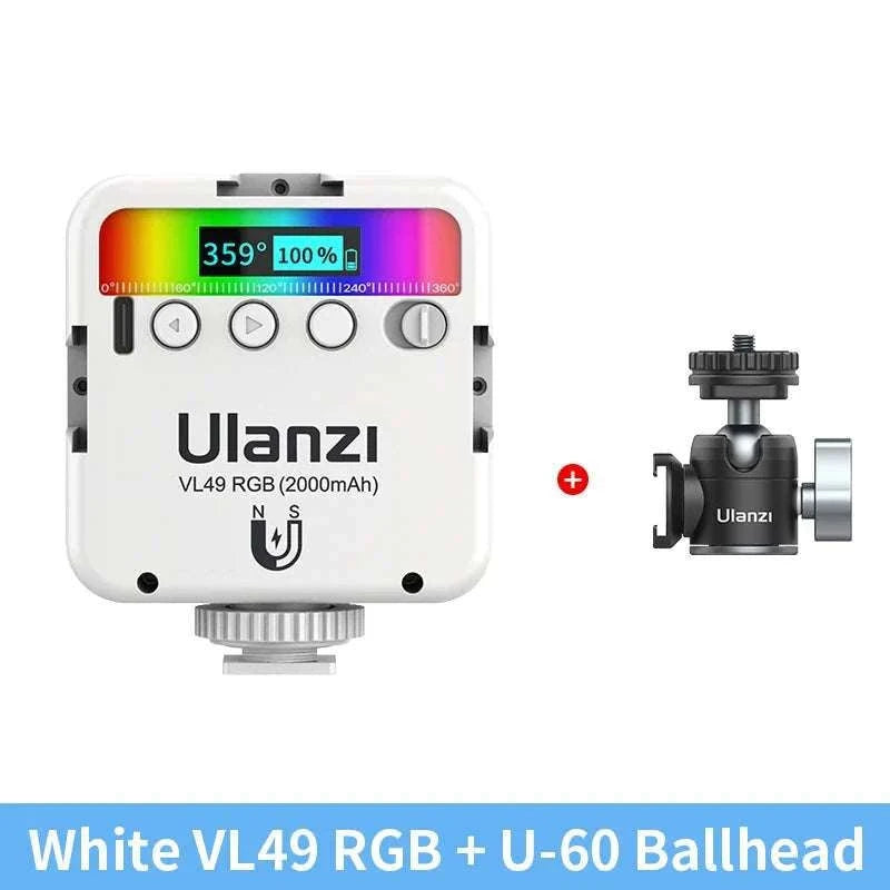 Ulanzi VL49 RGB LED Video Light with Adjustable Color & 2000mAh Battery-2PCS VL49 / spain
