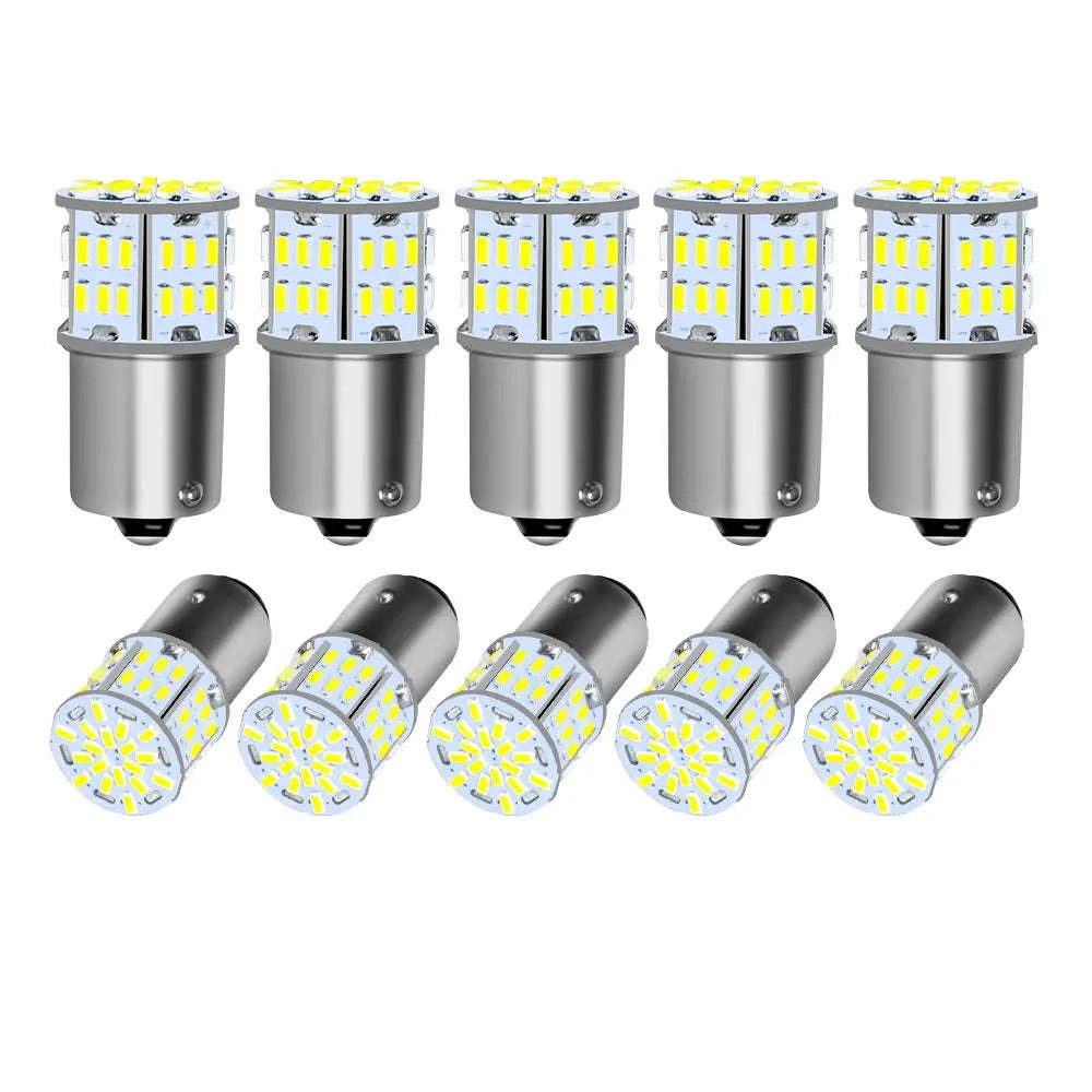 Ultra Bright LED Car Bulbs 12V BA15S 1156 White-10PCS BA15S P21W / 6000K