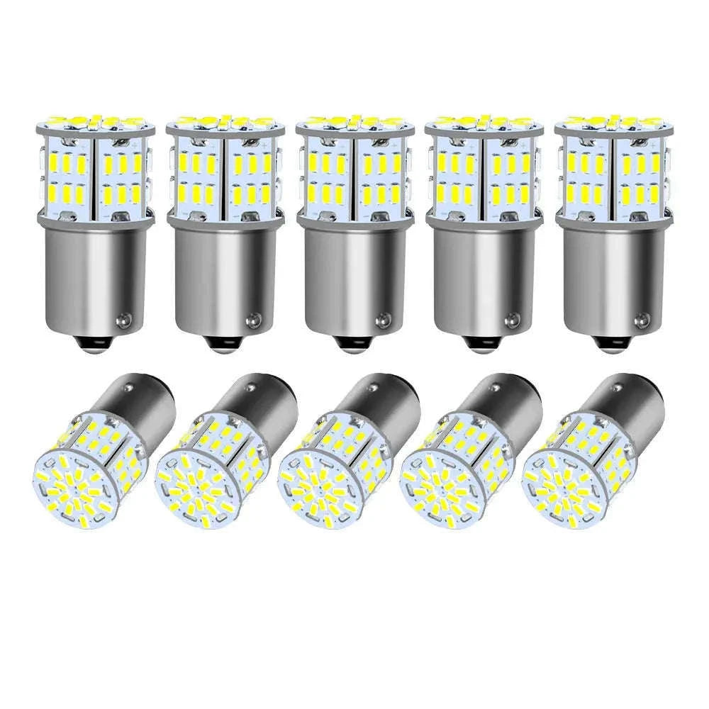 Ultra Bright LED Car Bulbs 12V BA15S 1156 White-10PCS BA15S P21W / 6000K