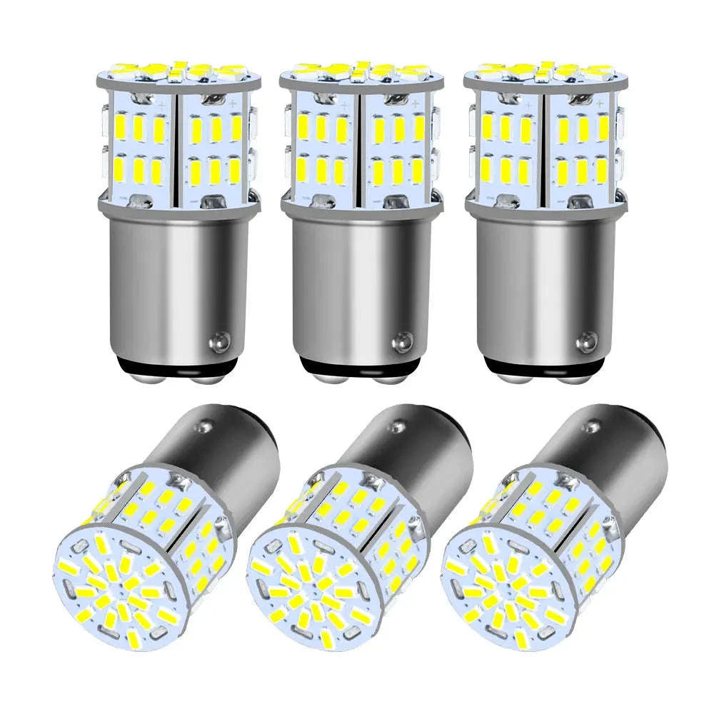 Ultra Bright LED Car Bulbs 12V BA15S 1156 White-10PCS BA15S P21W / 6000K