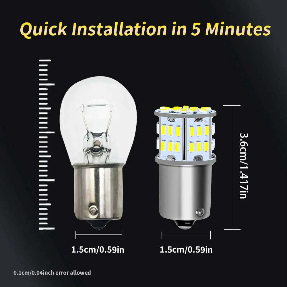 Ultra Bright LED Car Bulbs 12V BA15S 1156 White-10PCS BA15S P21W / 6000K