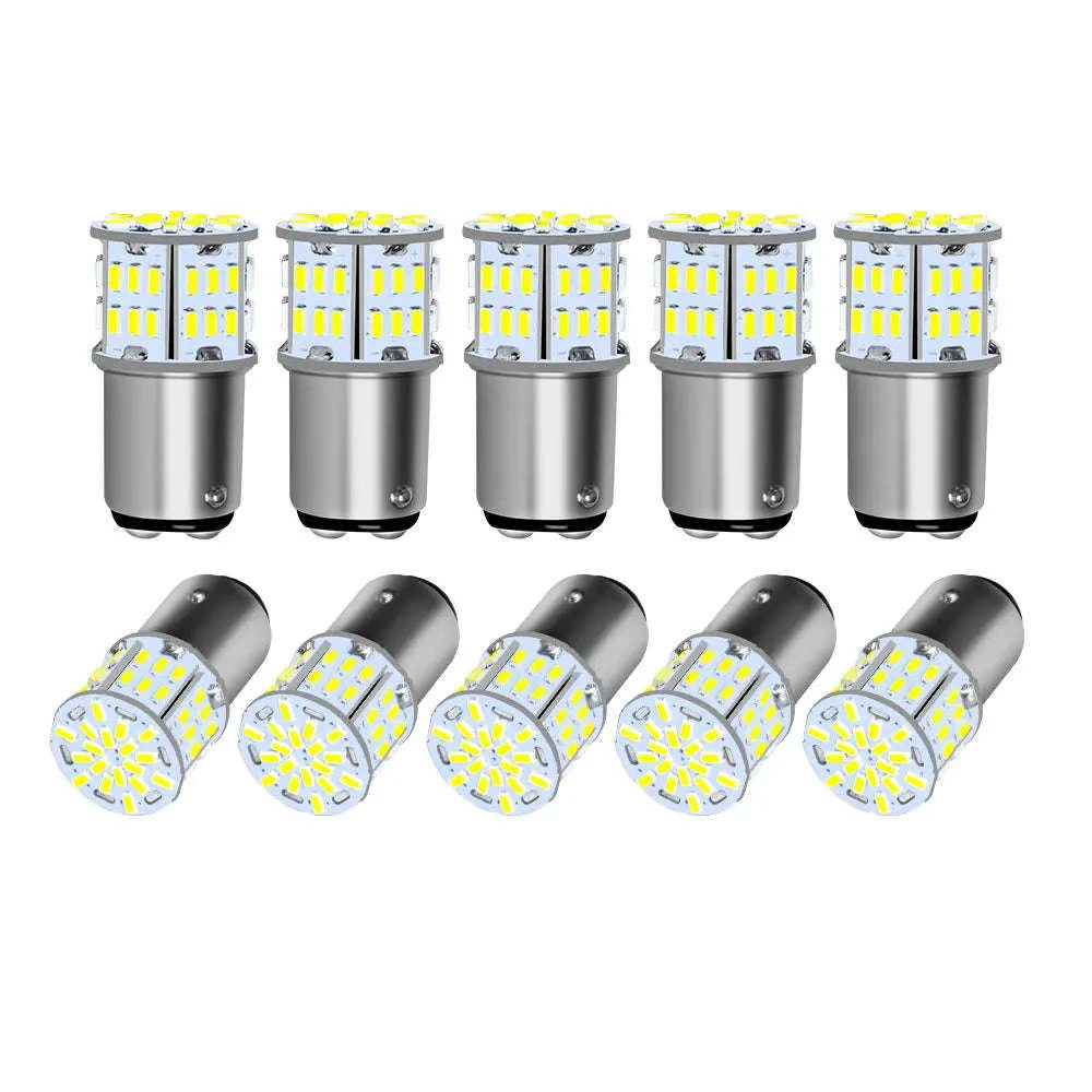 Ultra Bright LED Car Bulbs 12V BA15S 1156 White-10PCS BA15S P21W / 6000K