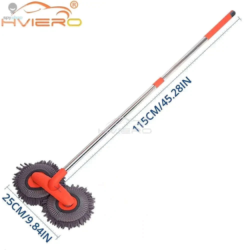 Ultra Fine Fiber Car Wash Brush Mop with Extendable Handle-Black