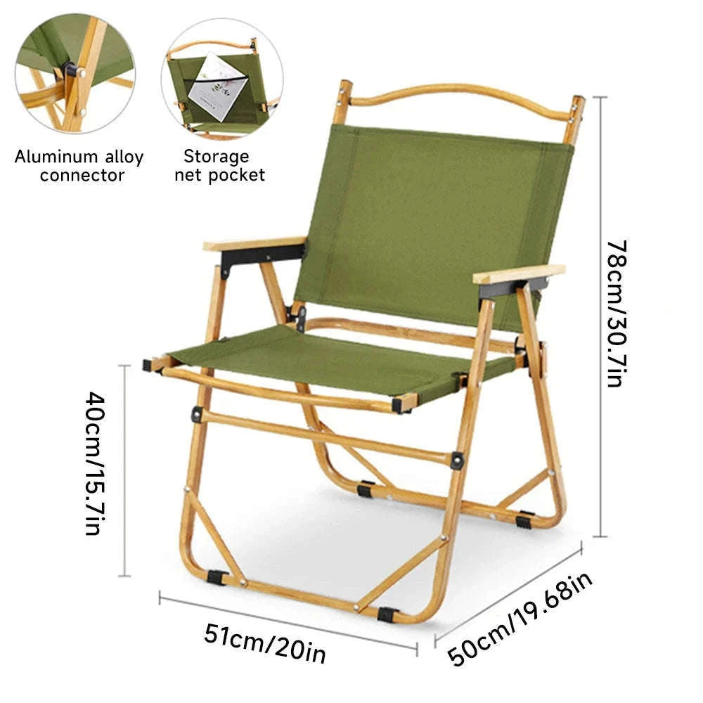 Ultra-Light Folding Camping Chair with Backrest for Travel & Outdoors-Khaki / france