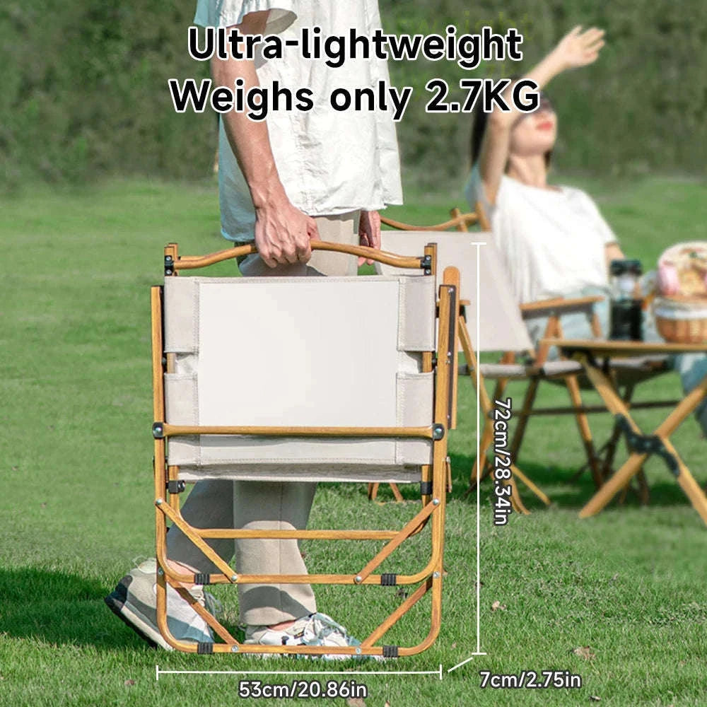 Ultra-Light Folding Camping Chair with Backrest for Travel & Outdoors-Khaki / france