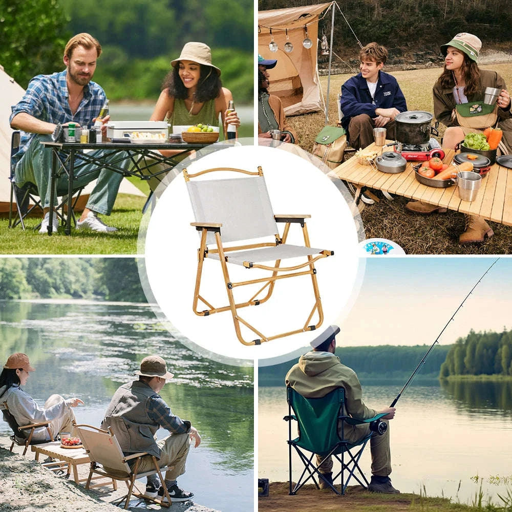 Ultra-Light Folding Camping Chair with Backrest for Travel & Outdoors-Khaki / france
