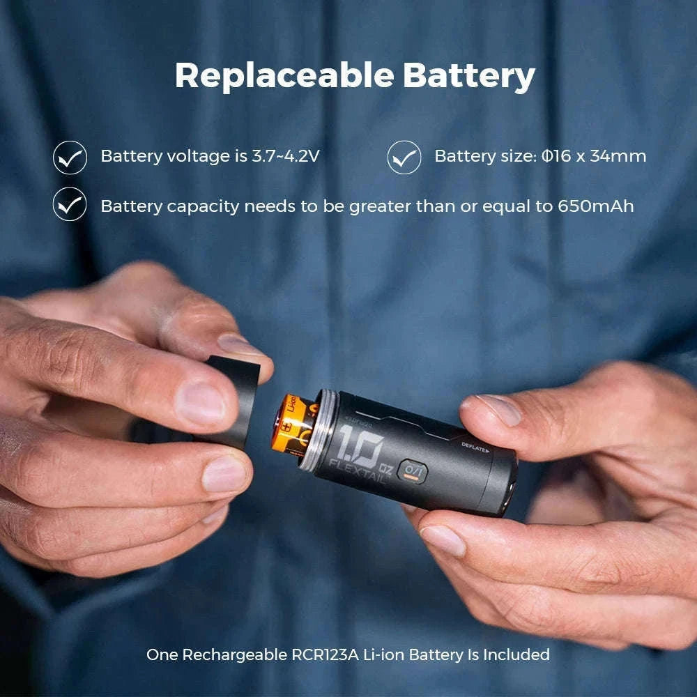 Ultra-Light Portable Camping Air Pump for Sleeping Pads (30g, Rechargeable)-Black