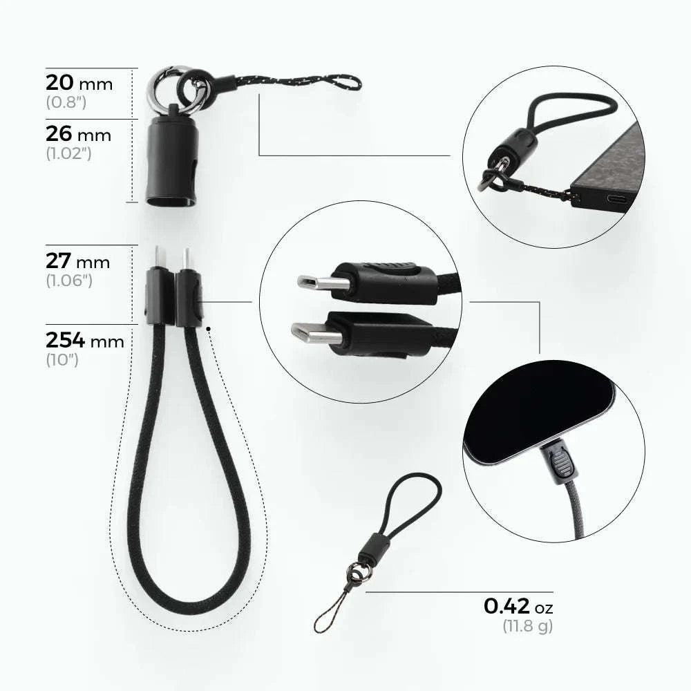 Ultra-Slim 10000mAh Power Bank with Dual USB-C Fast Charging-USB-C Cable