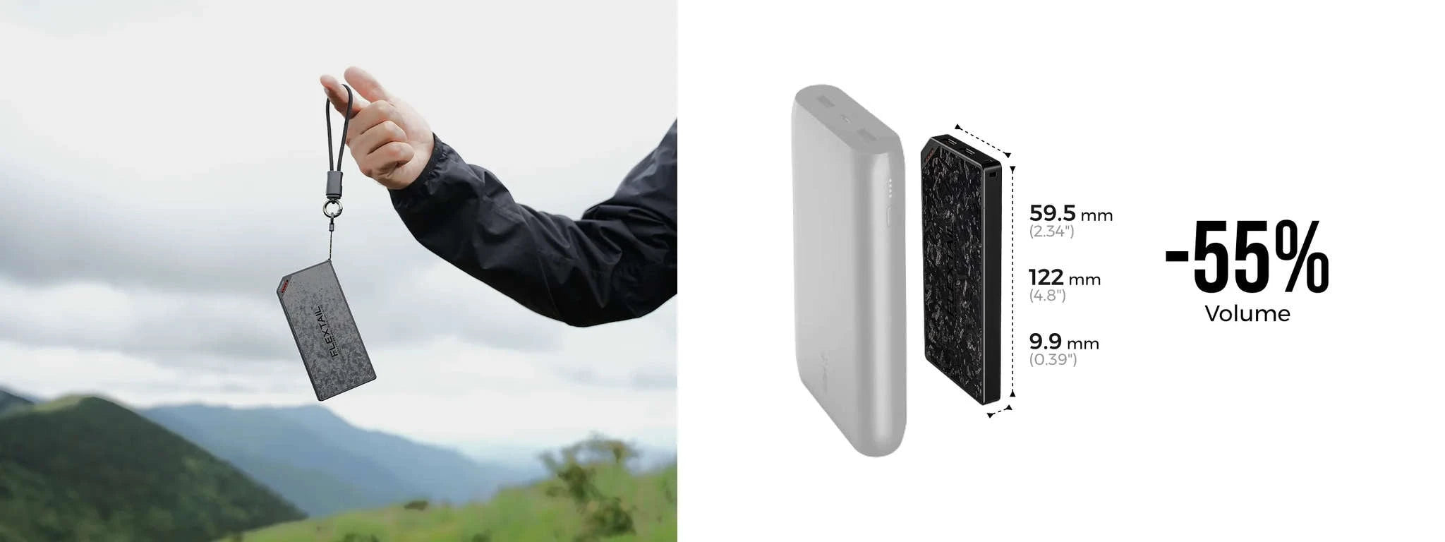 Ultra-Slim 10000mAh Power Bank with Dual USB-C Fast Charging-USB-C Cable