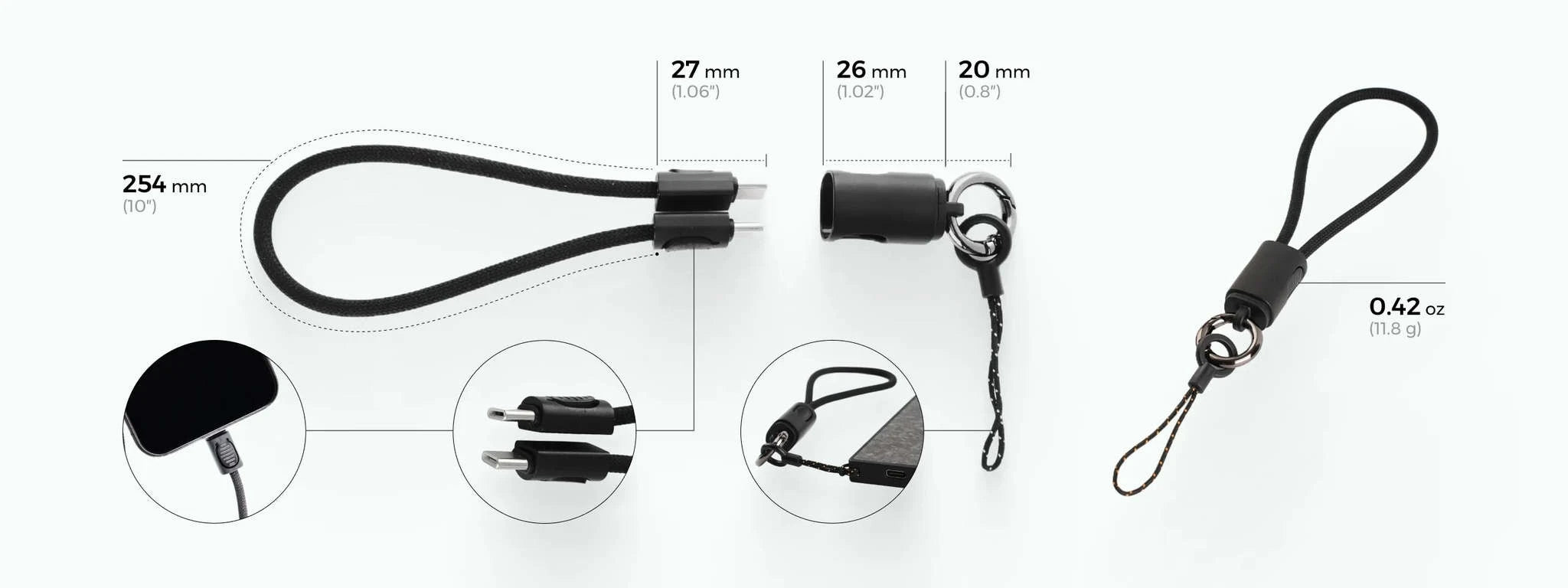 Ultra-Slim 10000mAh Power Bank with Dual USB-C Fast Charging-USB-C Cable