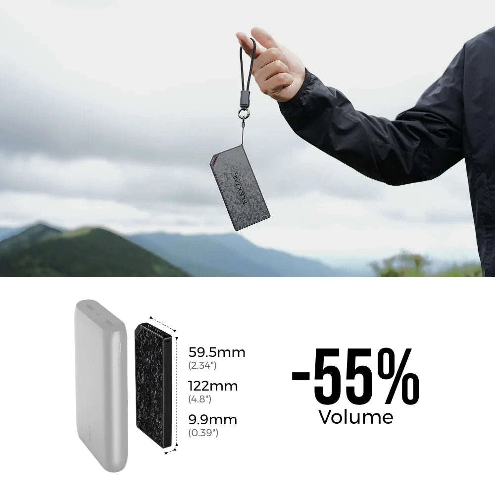 Ultra-Slim 10000mAh Power Bank with Dual USB-C Fast Charging-USB-C Cable