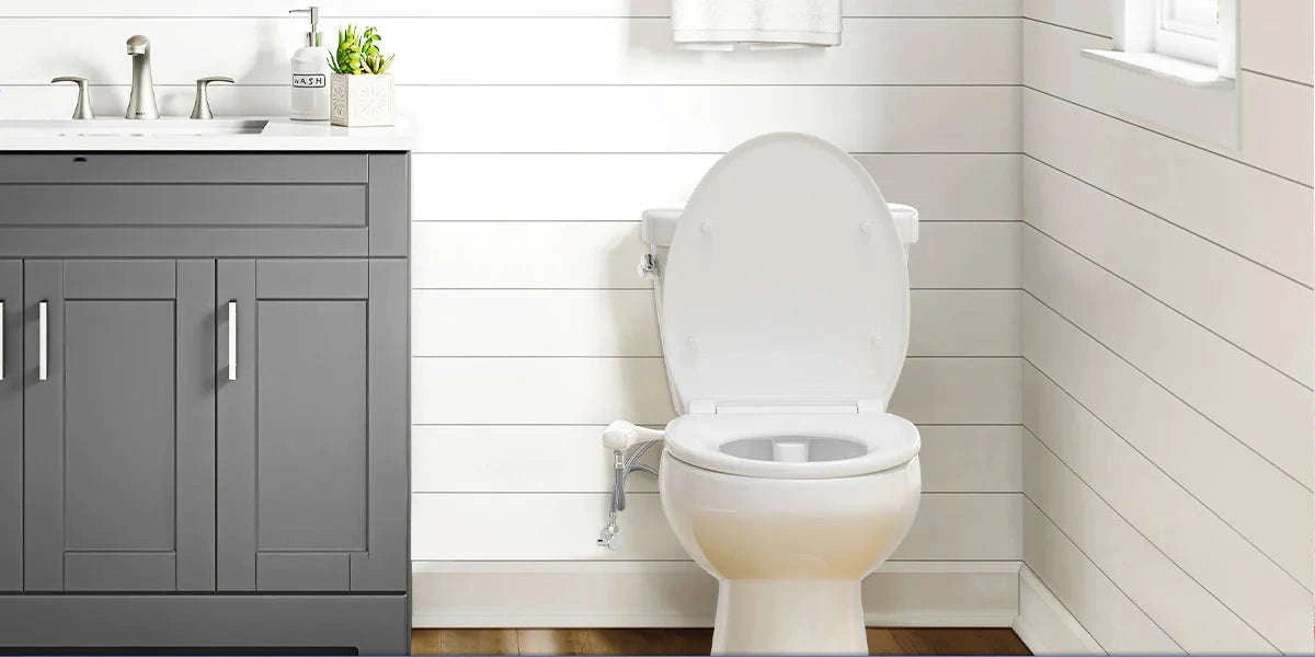 Ultra-Slim Bidet Attachment for Toilet with Dual Nozzles-WHITE / United States