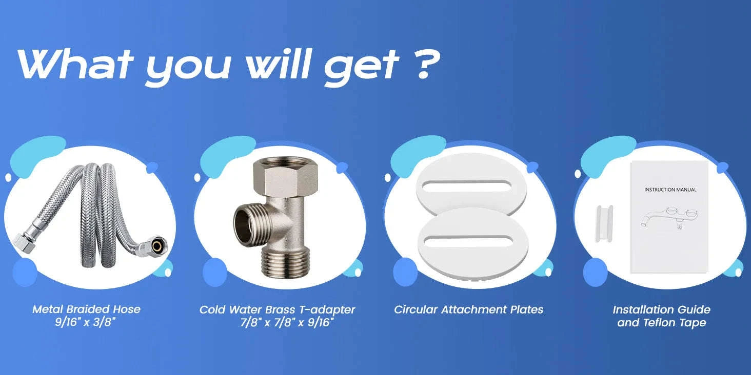 Ultra-Slim Bidet Attachment for Toilet with Dual Nozzles-WHITE / United States