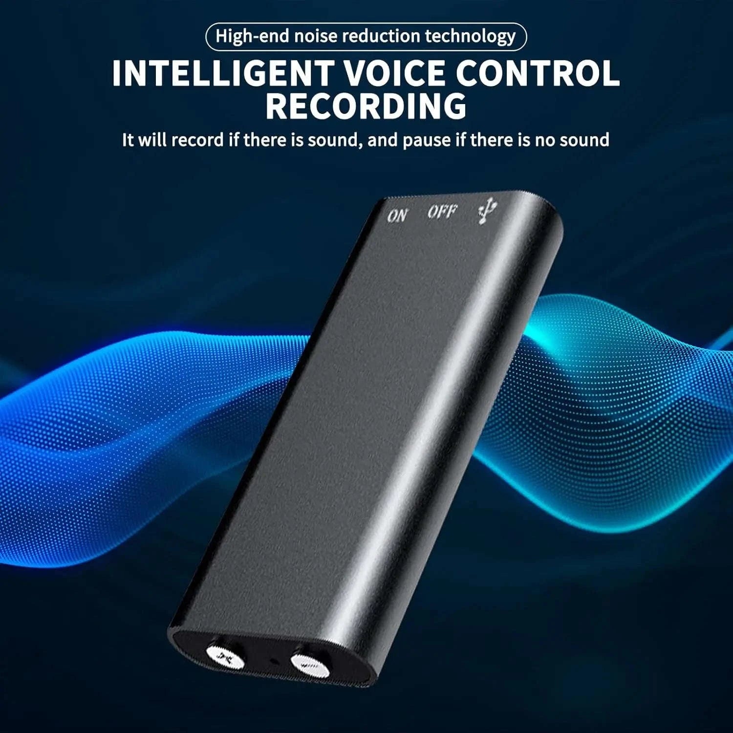 Ultra-Slim Mini Voice Recorder with 16GB Storage & Long Battery-black / 16 GB