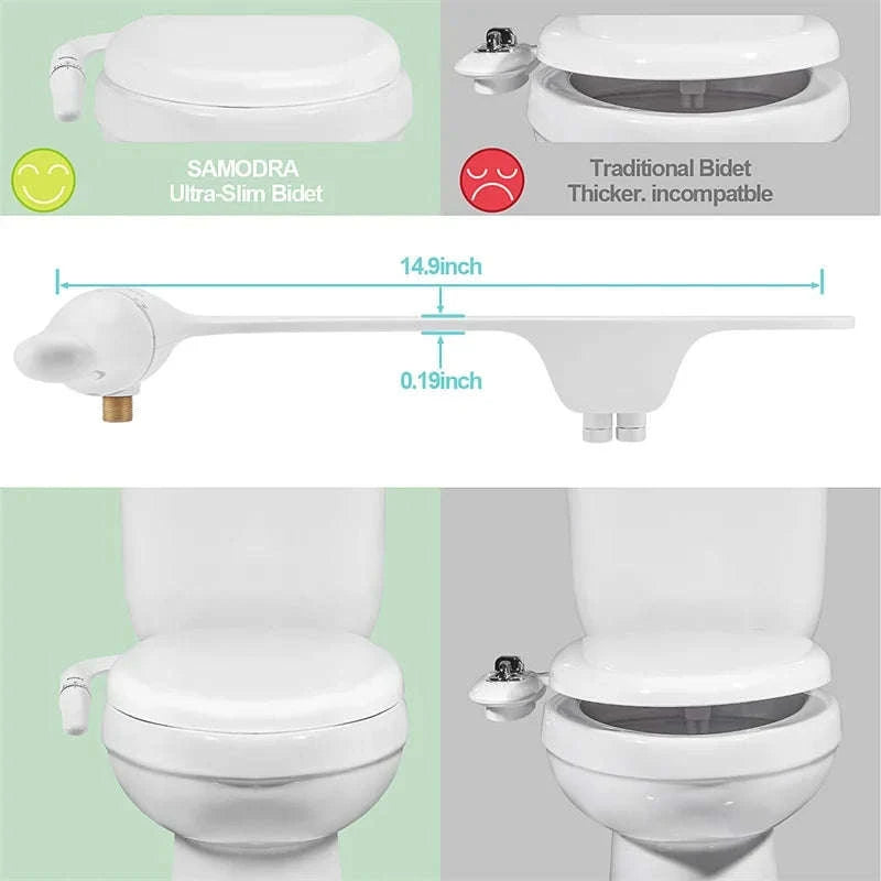 Ultra-Slim Toilet Bidet Attachment with Adjustable Water Pressure-3-8 FR ES NL Europe / spain