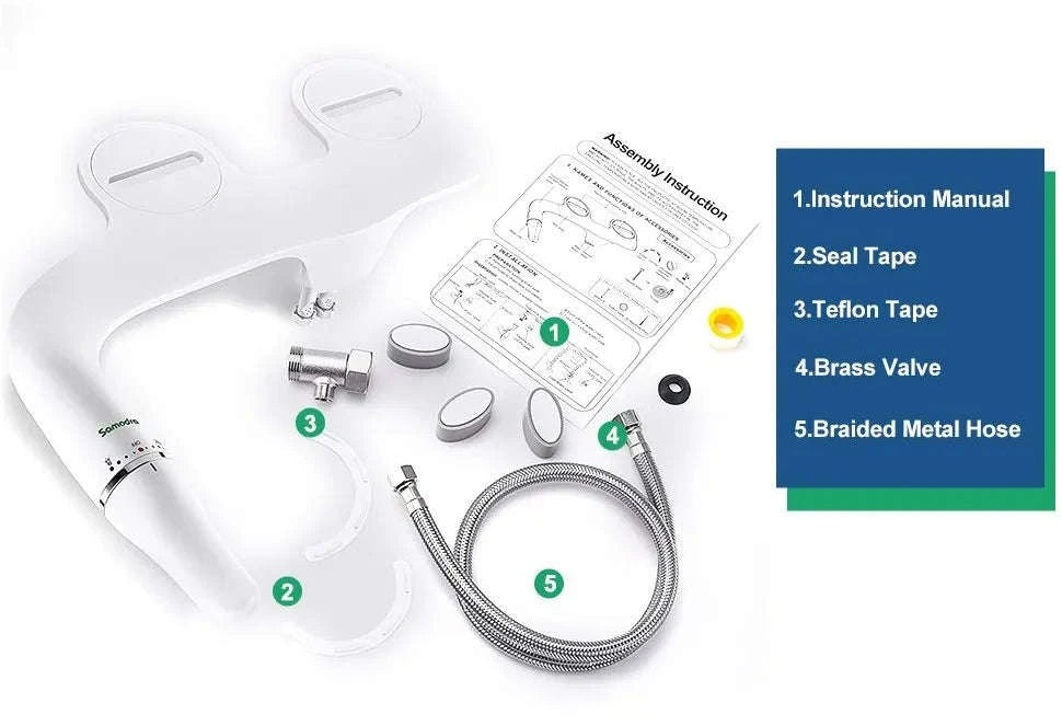 Ultra-Slim Toilet Bidet Attachment with Adjustable Water Pressure-3-8 FR ES NL Europe / spain