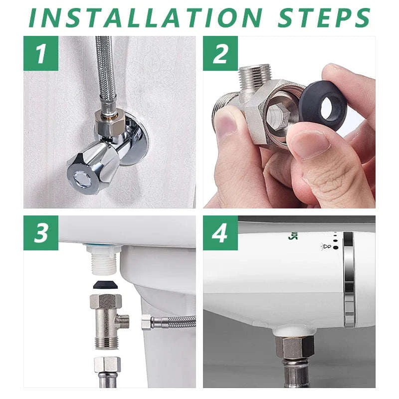 Ultra-Slim Toilet Bidet Attachment with Adjustable Water Pressure-3-8 FR ES NL Europe / spain