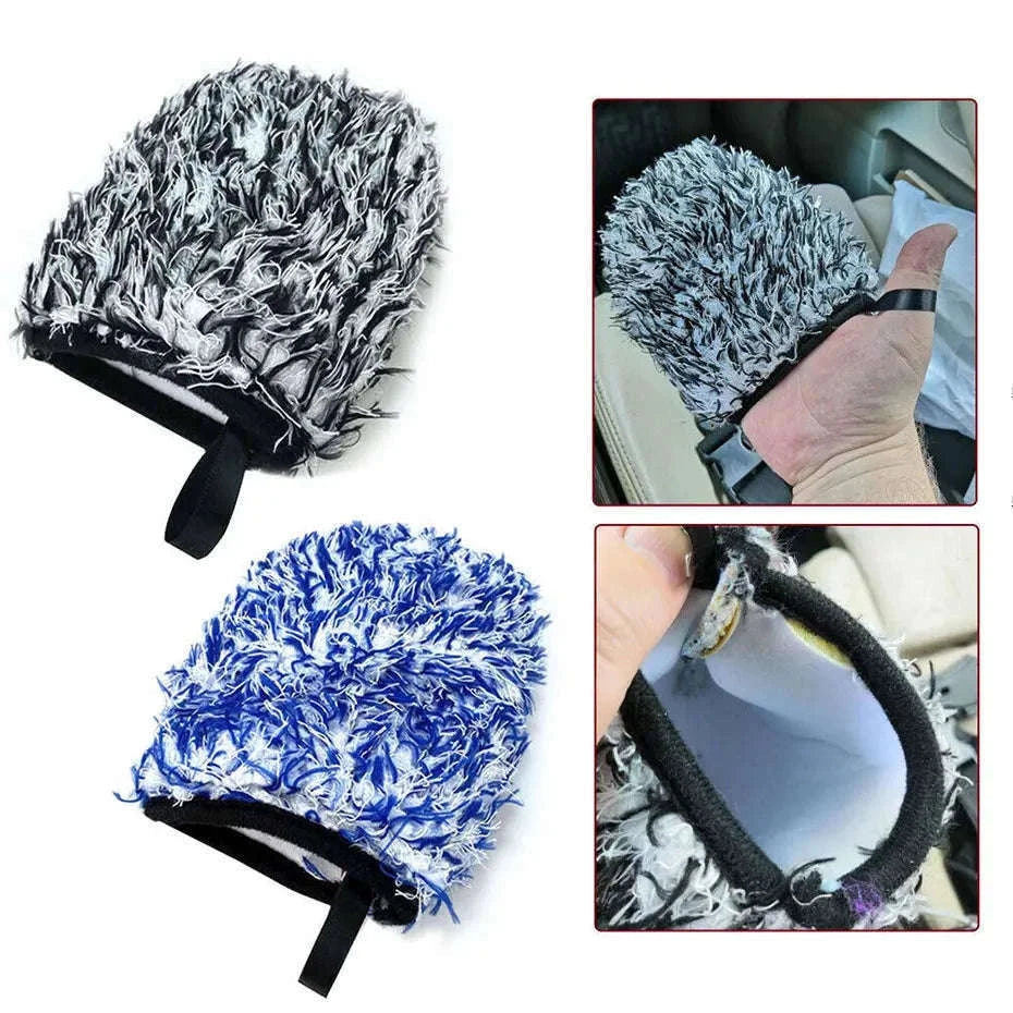 Ultra-Soft Microfiber Car Wash Glove for Scratch-Free Cleaning-Black 1pc