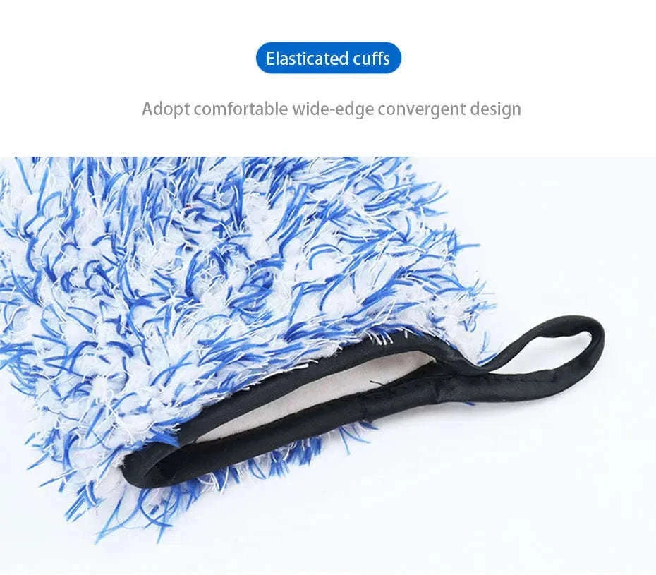 Ultra-Soft Microfiber Car Wash Glove for Scratch-Free Cleaning-Black 1pc