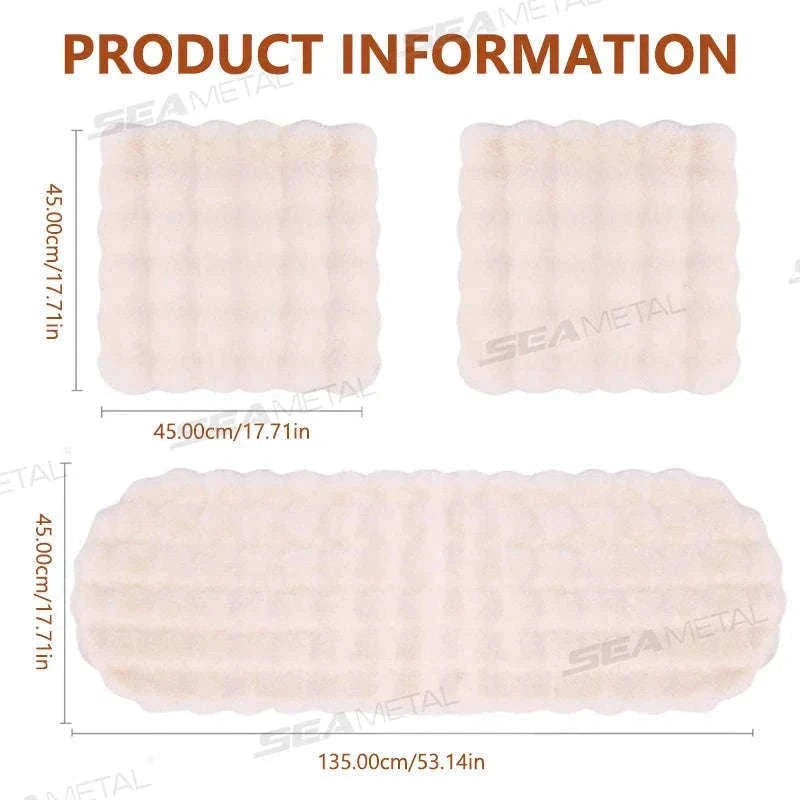 Ultra-Soft Thickened Plush Car Seat Cover-Beige front x1