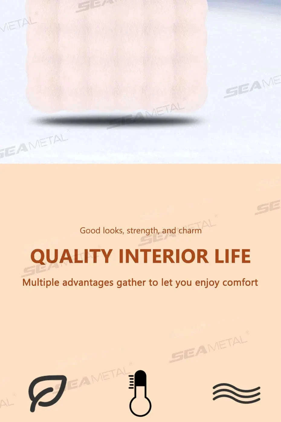 Ultra-Soft Thickened Plush Car Seat Cover-Beige front x1