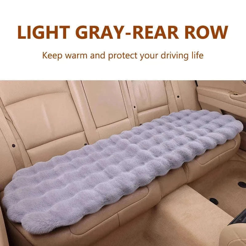 Ultra-Soft Thickened Plush Car Seat Cover-Beige front x1