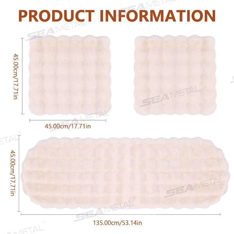 Ultra-Soft Thickened Plush Car Seat Cover-Beige front x1