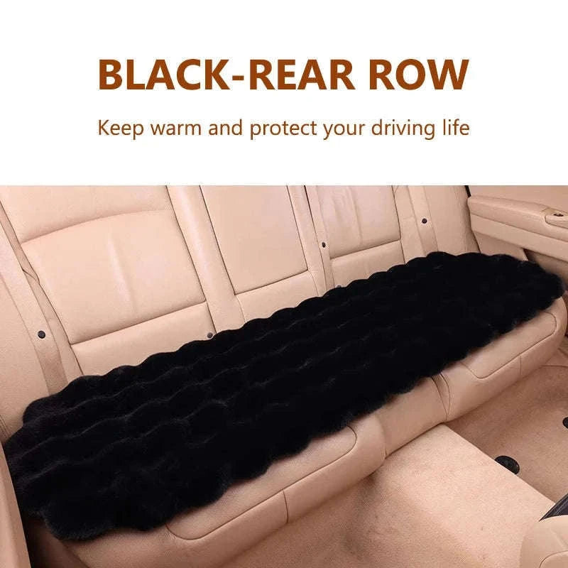 Ultra-Soft Thickened Plush Car Seat Cover-Beige front x1