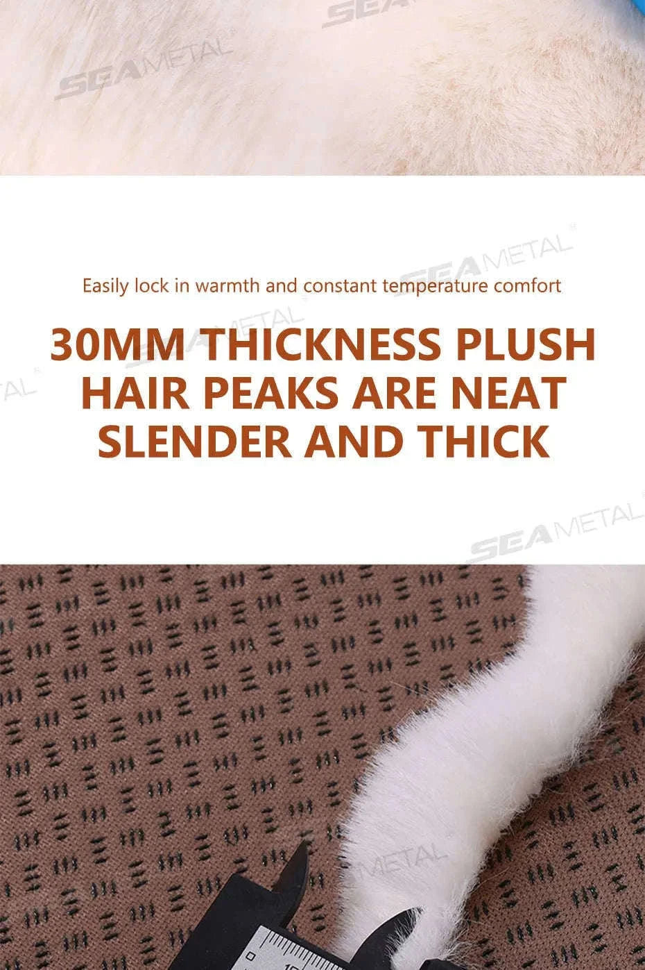 Ultra-Soft Thickened Plush Car Seat Cover-Beige front x1