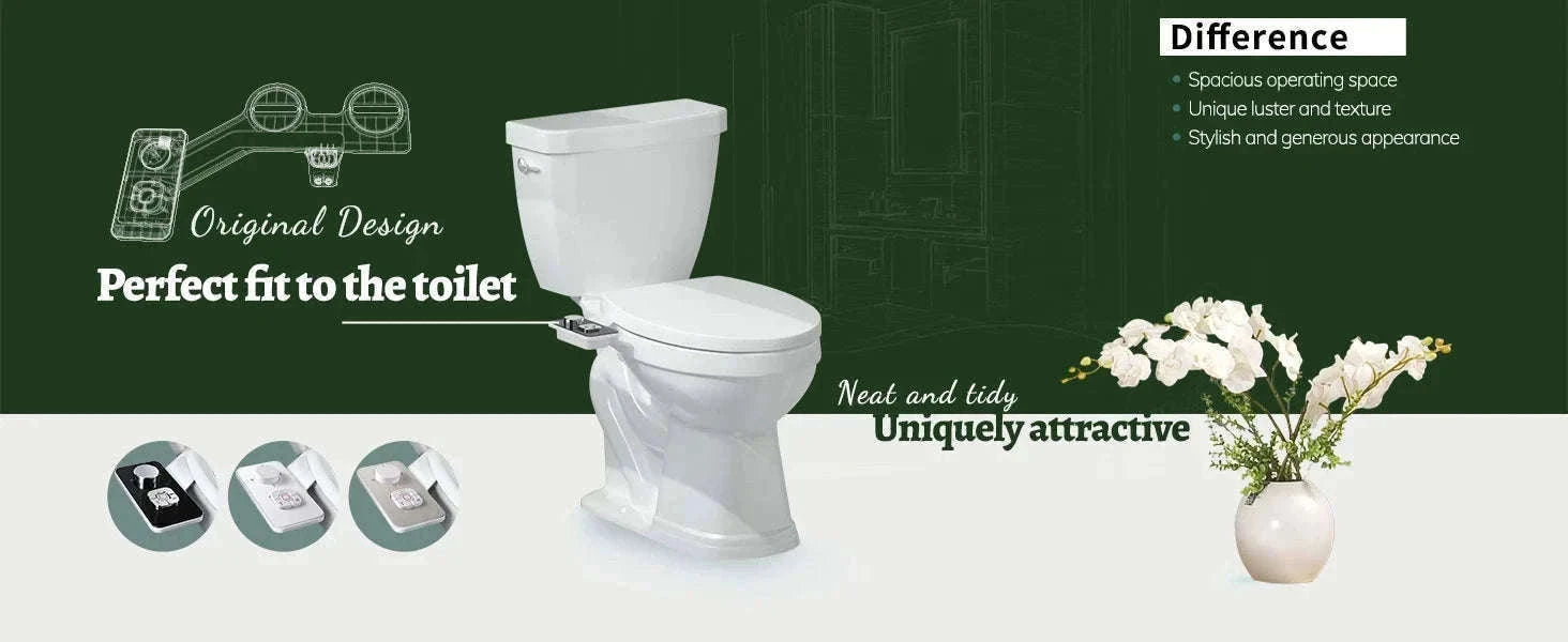 Ultra-Thin Bidet Toilet Seat Attachment with Dual Nozzles-3-8 FR ES NL Europe / GERMANY