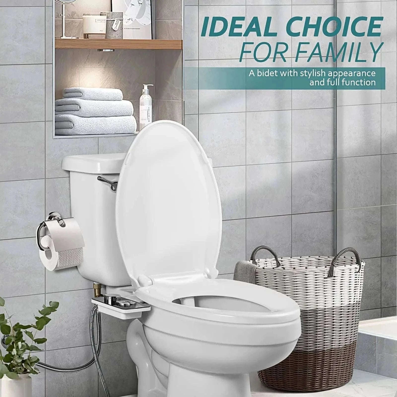 Ultra-Thin Bidet Toilet Seat Attachment with Dual Nozzles-3-8 FR ES NL Europe / GERMANY