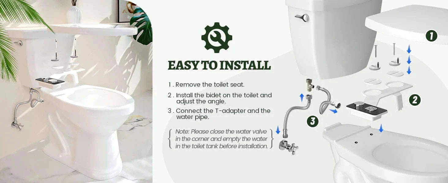 Ultra-Thin Bidet Toilet Seat Attachment with Dual Nozzles-3-8 FR ES NL Europe / GERMANY