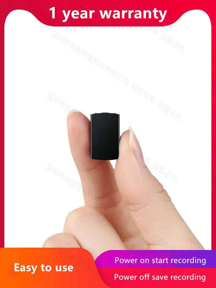 Ultra-Thin Mini Voice Recorder with Encryption & Voice Control-32 GB