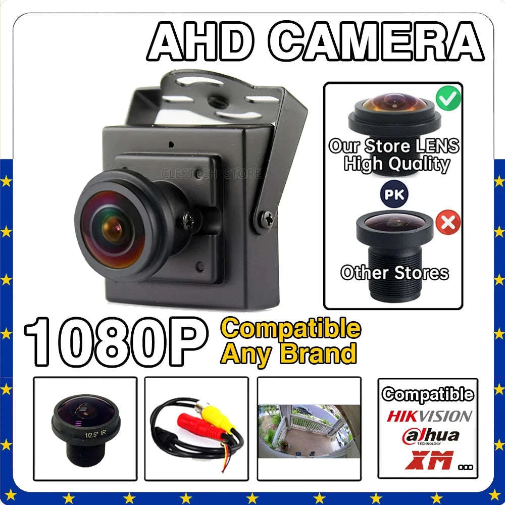 Ultra-Wide View Mini Panoramic Camera 170° Fisheye AHD-NTSC / 1.7mm Panorama / 1080P Need AHD DVR