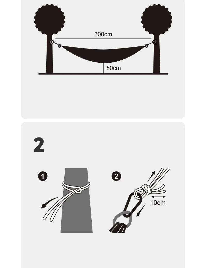Ultralight 2 Person Camping Hammock with 200kg Load Capacity-Upgrade - Blue - 1P / CN