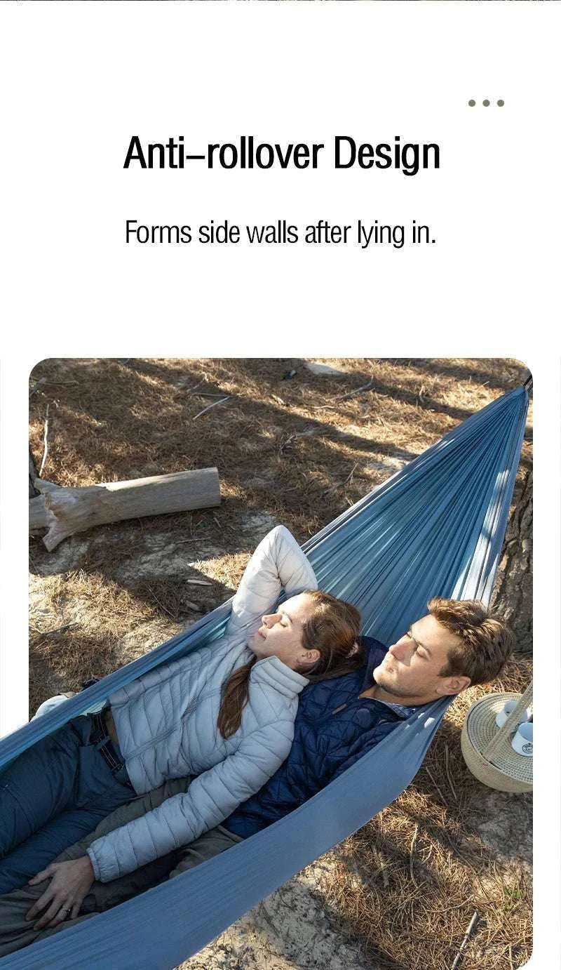 Ultralight 2 Person Camping Hammock with 200kg Load Capacity-Upgrade - Blue - 1P / CN