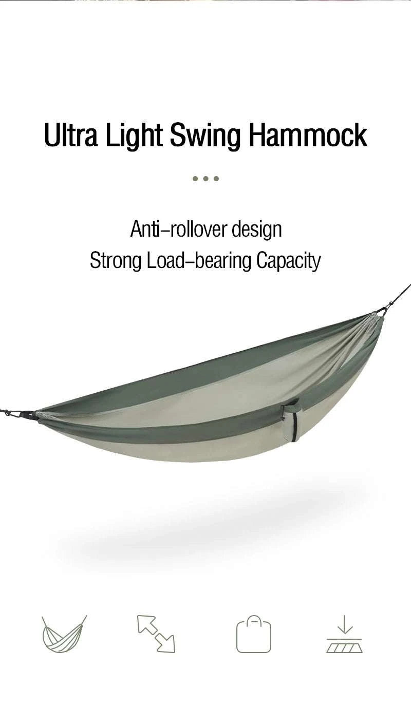 Ultralight 2 Person Camping Hammock with 200kg Load Capacity-Upgrade - Blue - 1P / CN